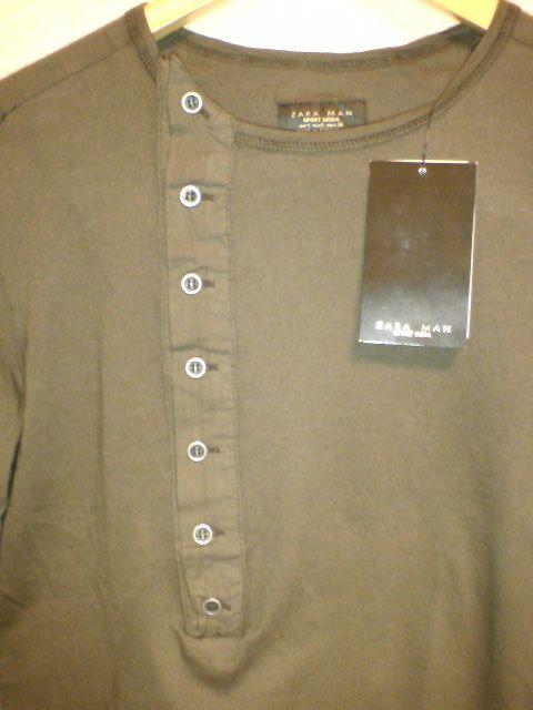 □ZARA/ザラ デザイン ロング Tシャツ/メンズ/カーキ・S☆新品 < ブランド □ZARA/ザラ デザイン ロング Tシャツ/メンズ/カーキ・S☆新品 < ブランドの