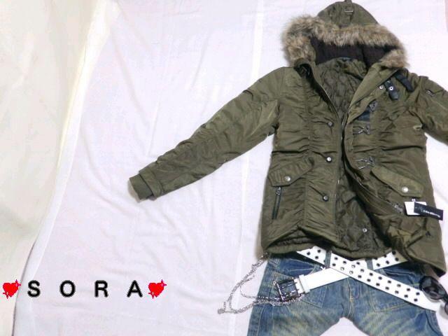 【in the attic】2way♪脱着式ファー フロントバックルWジップ ミリタリー中綿コート < ブランド 【in the attic】2way♪脱着式ファー フロントバックルWジップ ミリタリー中綿コート < ブランドの