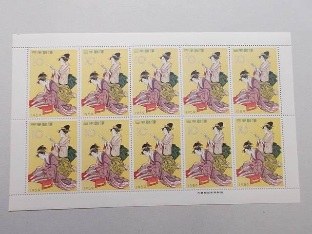 【未使用】1959年 切手趣味週間 浮世源氏八景 1シート < ホビー  【未使用】1959年 切手趣味週間 浮世源氏八景 1シート  < ホビーの
