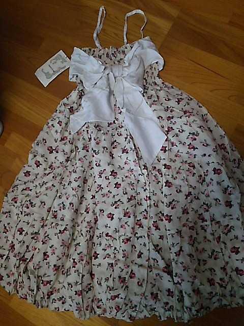 アンティローザワンピース(チュニックでも)小バラ柄に大リボン < ブランド  アンティローザワンピース(チュニックでも)小バラ柄に大リボン  < ブランドの