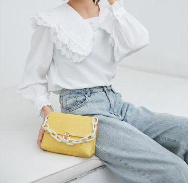 イエロー☆2way ショルダーバッグ ハンドバッグ トート ポーチ < 女性ファッション  イエロー☆2way ショルダーバッグ ハンドバッグ トート ポーチ < 女性ファッションの