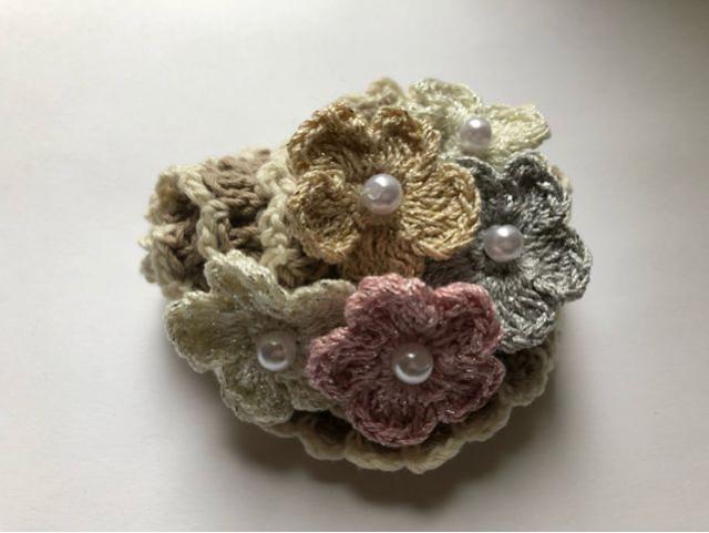 ハンドメイド ボリューム シュシュ レースのお花♪ axes好き < 女性ファッション ハンドメイド ボリューム シュシュ レースのお花♪ axes好き < 女性ファッションの