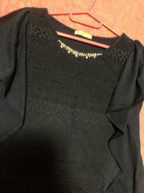 フリル袖トップス*レース*ビジューパール < 女性ファッション  フリル袖トップス*レース*ビジューパール < 女性ファッションの
