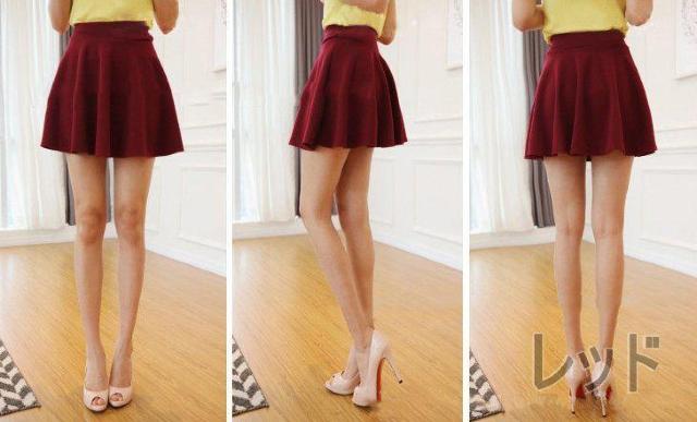 フレアミニスカート  ワインレッド < 女性ファッション  フレアミニスカート  ワインレッド < 女性ファッションの