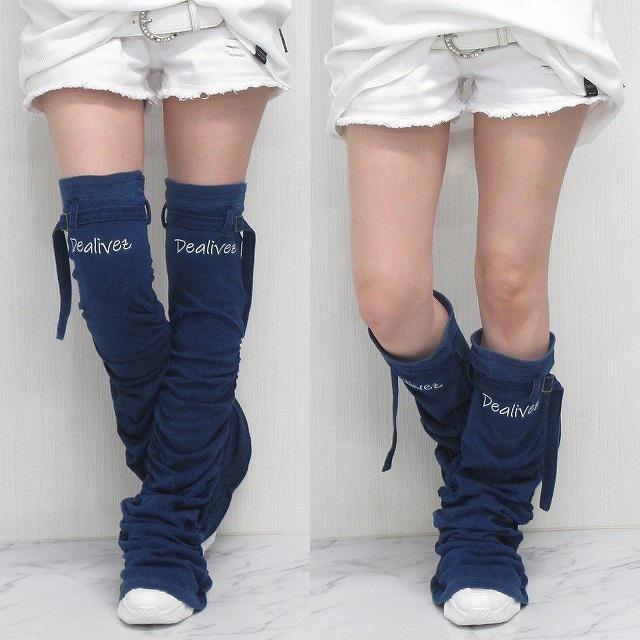 NEW最新【Dealivez】デニムレッグウォーマー/ロゴ刺繍 超美脚 脚長効果抜群 < 女性ファッション  NEW最新【Dealivez】デニムレッグウォーマー/ロゴ刺繍 超美脚 脚長効果抜群 < 女性ファッションの