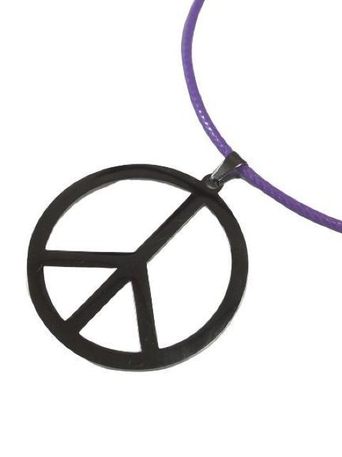 ピースマーク ネックレス チェーンパープル トップシルバー ステンレス メンズ レディース ペンダント アクセサリー < 男性アクセサリー/時計  ピースマーク ネックレス チェーンパープル トップシルバー ステンレス メンズ レディース ペンダント アクセサリー  < 男性アクセサリー/時計の