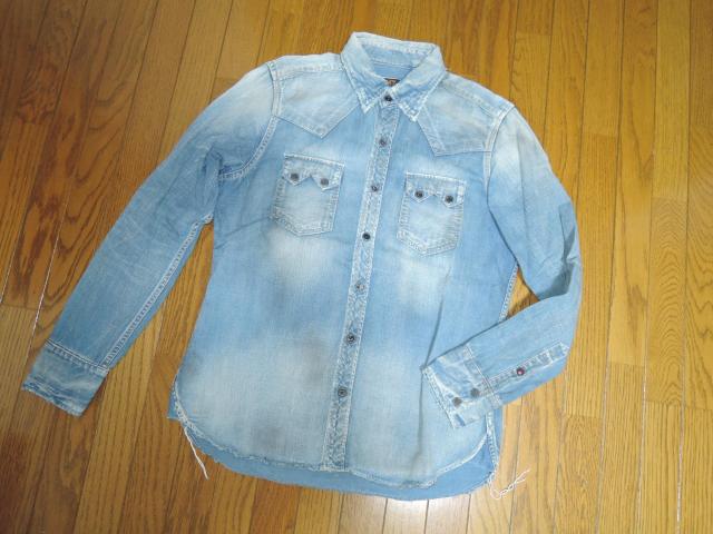 TMT _[WH fjVc S CfBS EGX^ DENIM SHIRT Vc  uh 