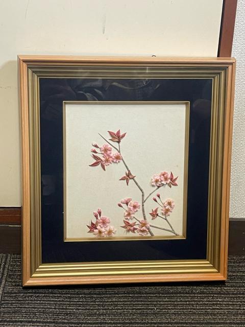 布絵 ホトトギス 桜 春 額装 インテリア アンティーク < インテリア/ライフ 布絵 ホトトギス 桜 春 額装 インテリア アンティーク < インテリア/ライフの