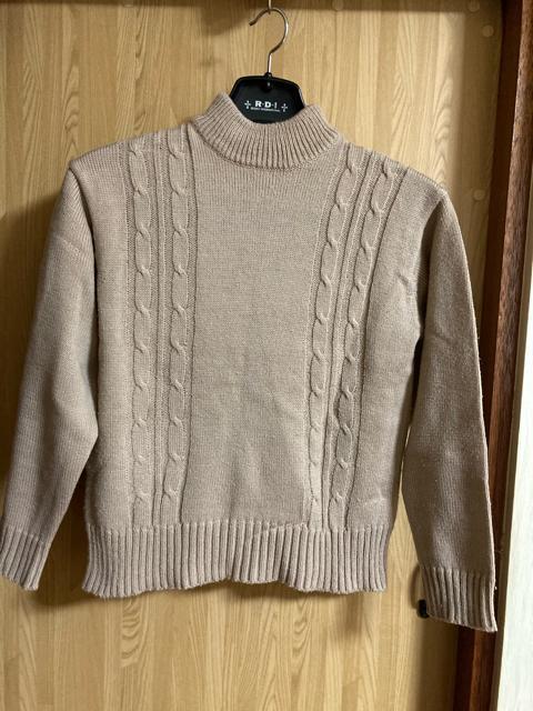 2079.ケーブルニット☆ハイネック長袖セーター☆茶系☆サイズM程度 < 女性ファッション 2079.ケーブルニット☆ハイネック長袖セーター☆茶系☆サイズM程度 < 女性ファッションの