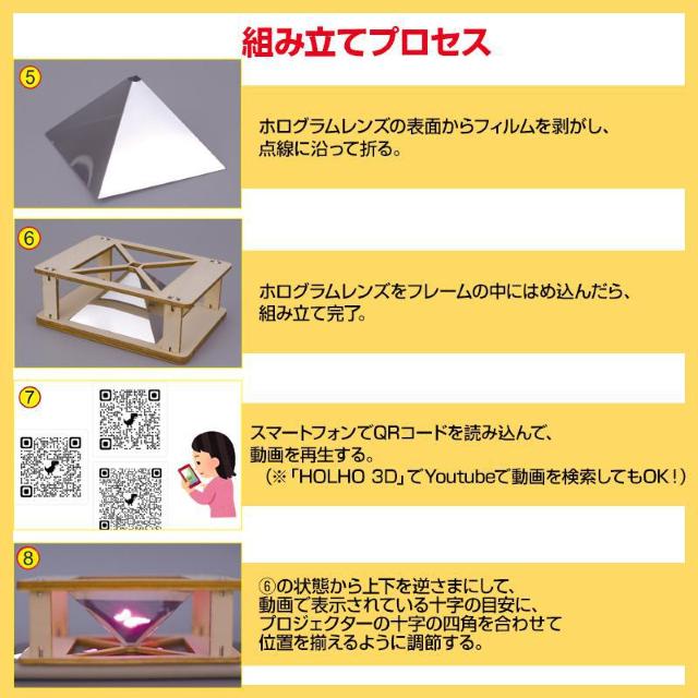 工作キット 3D ホログラム プロジェクター DIY 組み立て簡単 子供 おもちゃ スマホ 立体映像 理科 科学 ホログラフィック < おもちゃ 工作キット 3D ホログラム プロジェクター DIY 組み立て簡単 子供 おもちゃ スマホ 立体映像 理科 科学 ホログラフィック < おもちゃの