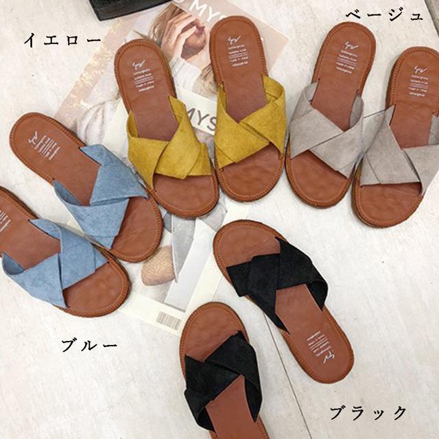 送料無料 新品 ぺたんこサンダル レディース フラット クロスストラップサンダル コンフォート < 女性ファッション  送料無料 新品 ぺたんこサンダル レディース フラット クロスストラップサンダル コンフォート < 女性ファッションの