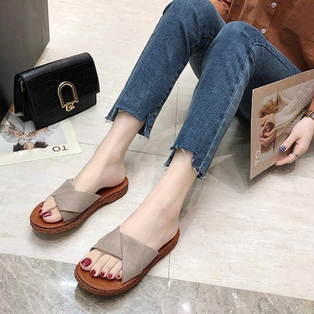 送料無料 新品 ぺたんこサンダル レディース フラット クロスストラップサンダル コンフォート < 女性ファッション  送料無料 新品 ぺたんこサンダル レディース フラット クロスストラップサンダル コンフォート < 女性ファッションの