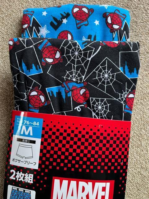 Mサイズ!2枚セット!高貴紳士的!スパイダーマン!MARVEL!立体前閉じ!フィット!ボクサーブリーフ! < 男性ファッション  Mサイズ!2枚セット!高貴紳士的!スパイダーマン!MARVEL!立体前閉じ!フィット!ボクサーブリーフ! < 男性ファッションの