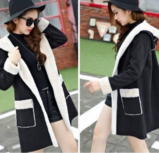 ムートンコート 裏ボアパーカーコート 厚手 裏起毛 アウター ブラック 大きいサイズ < 女性ファッション ムートンコート 裏ボアパーカーコート 厚手 裏起毛 アウター ブラック 大きいサイズ < 女性ファッションの