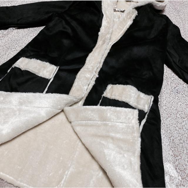 ムートンコート 裏ボアパーカーコート 厚手 裏起毛 アウター ブラック 大きいサイズ < 女性ファッション ムートンコート 裏ボアパーカーコート 厚手 裏起毛 アウター ブラック 大きいサイズ < 女性ファッションの