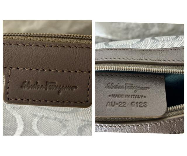 Ferragamo 【フェラガモ】 AU-22 6123 アクセサリーポーチ ミニバッグ ガンチーニ キャンバス ブラウン < ブランド  Ferragamo 【フェラガモ】 AU-22 6123 アクセサリーポーチ ミニバッグ ガンチーニ キャンバス ブラウン < ブランドの