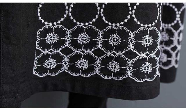 前開き シャツワンピース 刺繍花柄&ドット柄 ブラック 大きいサイズ < 女性ファッション 前開き シャツワンピース 刺繍花柄&ドット柄 ブラック 大きいサイズ < 女性ファッションの