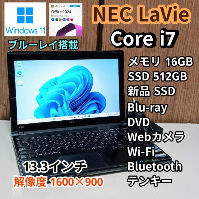NEC LaVie Corei7 ������16GB SSD512GB �u���[���C Web�J���� Windows11 Office  �� PC�{��/���Ӌ@��� 