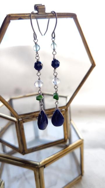 *ラピスラズリの冷色ピアス*SF 23059 < 女性アクセサリー/時計 *ラピスラズリの冷色ピアス*SF 23059 < 女性アクセサリー/時計の