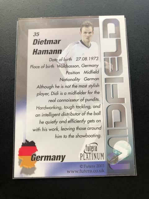 2003futera・PLATINUM/NO-35・ドイツ代表・ディ−トマ−・ハマン < トレーディングカード  2003futera・PLATINUM/NO-35・ドイツ代表・ディ−トマ−・ハマン < トレーディングカードの