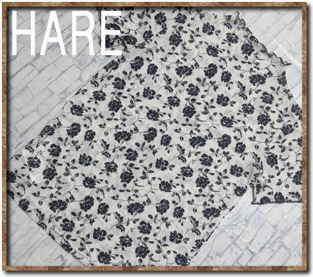 ハレ フロッキー花柄メッシュカットソー 白 < ブランド ハレ フロッキー花柄メッシュカットソー 白 < ブランドの