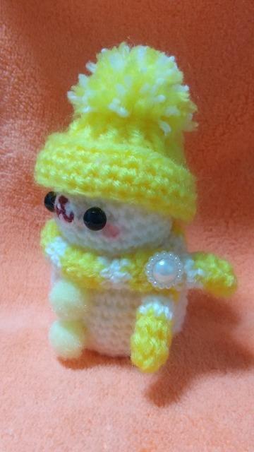 うさ雪だるま*編みぐるみ(黄色) < ペット/手芸/園芸 うさ雪だるま*編みぐるみ(黄色) < ペット/手芸/園芸の