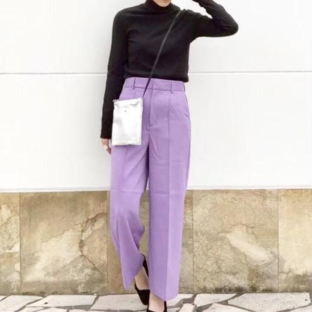 ◆GU/ジーユー◆裏起毛カラーストレートパンツ★パープルS*大人気アイテム♪ < ブランド ◆GU/ジーユー◆裏起毛カラーストレートパンツ★パープルS*大人気アイテム♪ < ブランドの