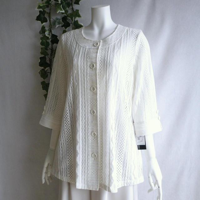 新品 9741 ML 日本製 クロシェ レース ロング ジャケット 春 夏 秋 アイボリー レディース 綿混 高級 上質 上品 < 女性ファッション 新品 9741 ML 日本製 クロシェ レース ロング ジャケット 春 夏 秋 アイボリー レディース 綿混 高級 上質 上品 < 女性ファッションの