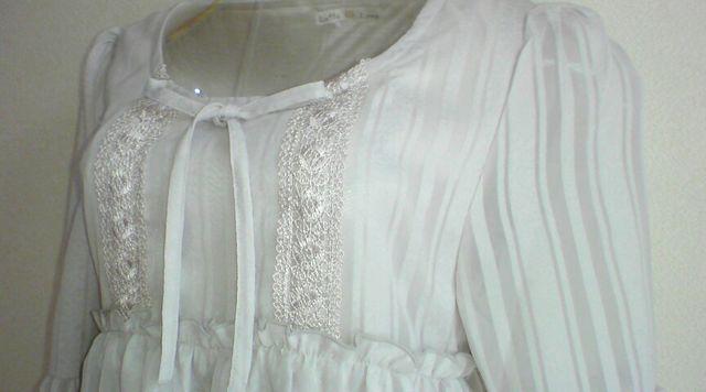 新品*タグ付*シフォン*ワンピース*ストライプ*花柄レース < 女性ファッション  新品*タグ付*シフォン*ワンピース*ストライプ*花柄レース < 女性ファッションの