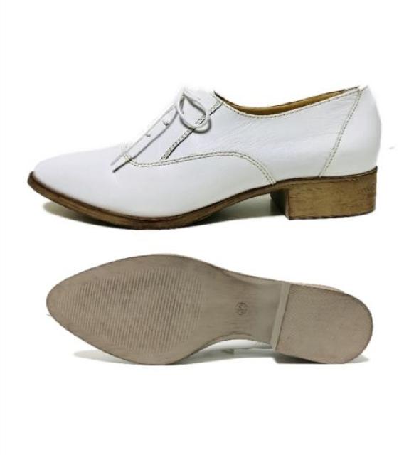 (24.5)PUPE〓ポインテッドトゥ白オックスフォードシューズ紐パンプス新品 < 女性ファッション (24.5)PUPE〓ポインテッドトゥ白オックスフォードシューズ紐パンプス新品 < 女性ファッションの