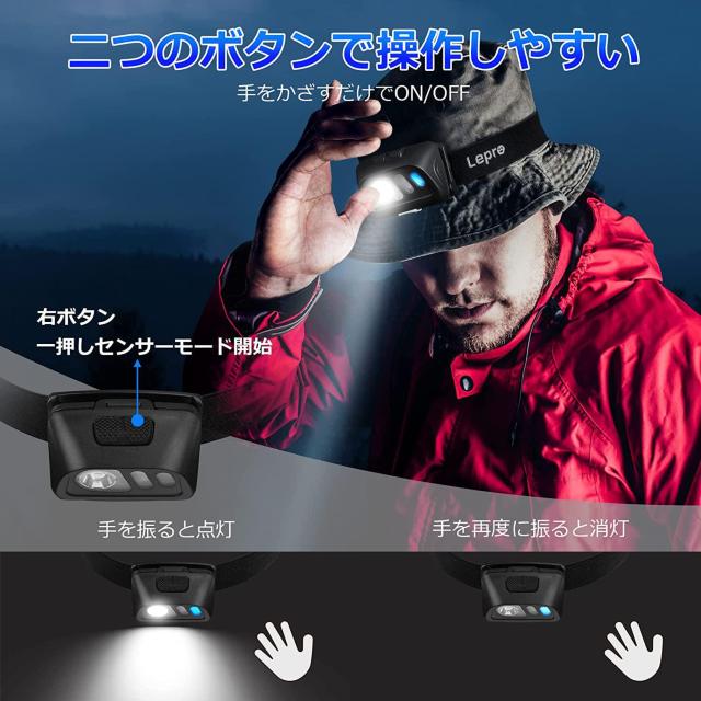 ヘッドランプ LED ヘッドライト 充電式 センサー付き < レジャー/スポーツ ヘッドランプ LED ヘッドライト 充電式 センサー付き < レジャー/スポーツの