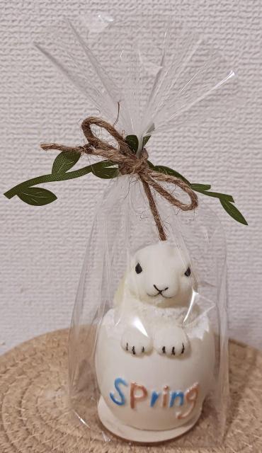 うさぎがひょっこり♪ たまごロップ ソイアロマキャンドル / 春のインテリア・ギフト < インテリア/ライフ うさぎがひょっこり♪ たまごロップ ソイアロマキャンドル / 春のインテリア・ギフト < インテリア/ライフの