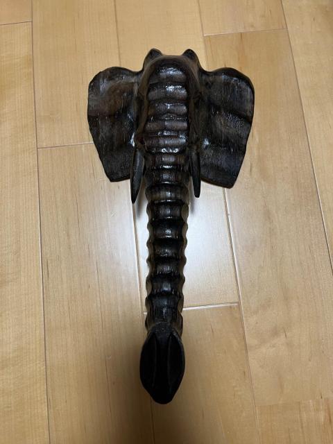 木彫りの象の頭のオブジェ < インテリア/ライフ 木彫りの象の頭のオブジェ < インテリア/ライフの
