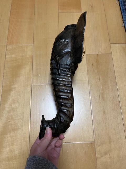 木彫りの象の頭のオブジェ < インテリア/ライフ 木彫りの象の頭のオブジェ < インテリア/ライフの