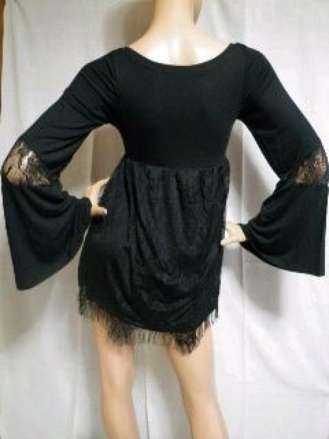 【LIP SERVICE/リップサービス】《New》フレアスリーブ*レースワンピ<ブラック> < ブランド 【LIP SERVICE/リップサービス】《New》フレアスリーブ*レースワンピ<ブラック> < ブランドの