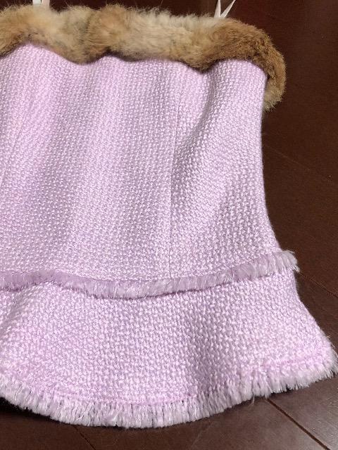 美品〈ファー付きウール混〉肩紐トップス脱着毛皮(ピンクパープル)Sサイズ < 女性ファッション  美品〈ファー付きウール混〉肩紐トップス脱着毛皮(ピンクパープル)Sサイズ < 女性ファッションの