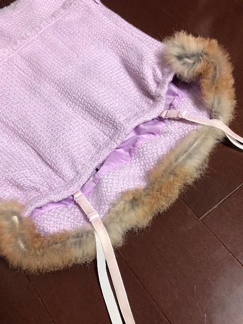 美品〈ファー付きウール混〉肩紐トップス脱着毛皮(ピンクパープル)Sサイズ < 女性ファッション  美品〈ファー付きウール混〉肩紐トップス脱着毛皮(ピンクパープル)Sサイズ < 女性ファッションの