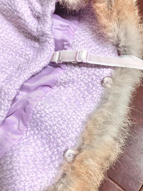 美品〈ファー付きウール混〉肩紐トップス脱着毛皮(ピンクパープル)Sサイズ < 女性ファッション  美品〈ファー付きウール混〉肩紐トップス脱着毛皮(ピンクパープル)Sサイズ < 女性ファッションの