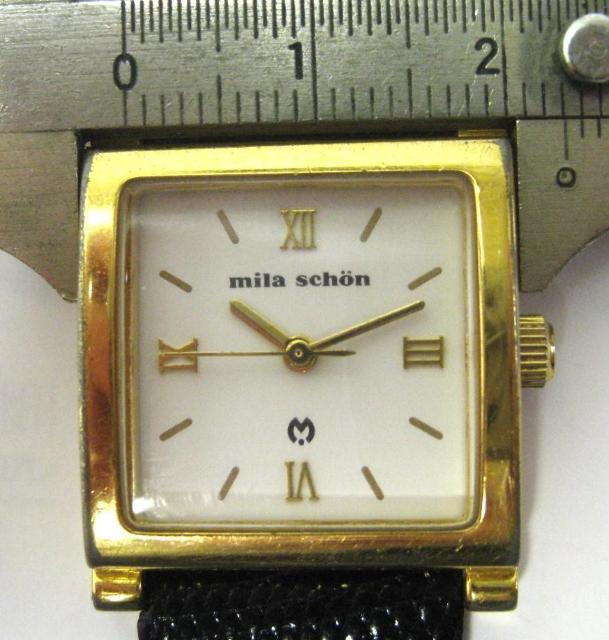 レディース ミラショーン mila schon 3針 新品 黒革バンド リザード < ブランド  レディース ミラショーン mila schon 3針 新品 黒革バンド リザード < ブランドの