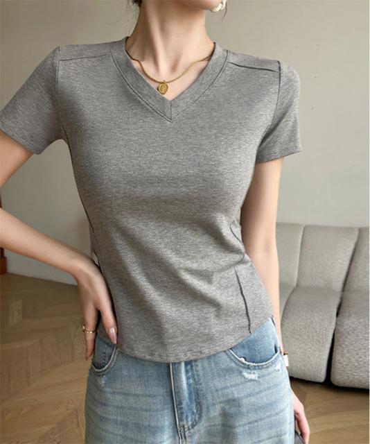 送料無料 新品 無地Tシャツ レディース Vネック 夏 < 女性ファッション  送料無料 新品 無地Tシャツ レディース Vネック 夏  < 女性ファッションの