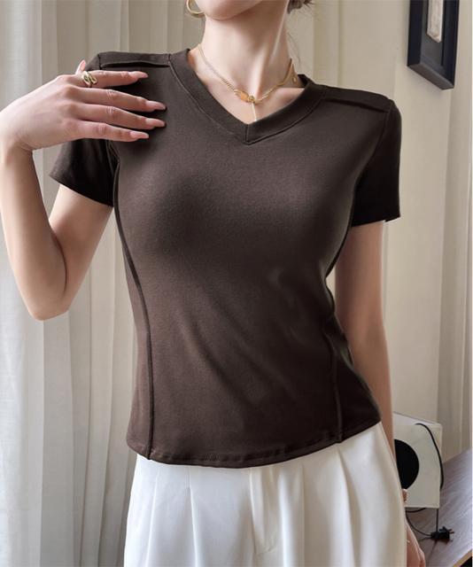 送料無料 新品 無地Tシャツ レディース Vネック 夏 < 女性ファッション  送料無料 新品 無地Tシャツ レディース Vネック 夏 < 女性ファッションの