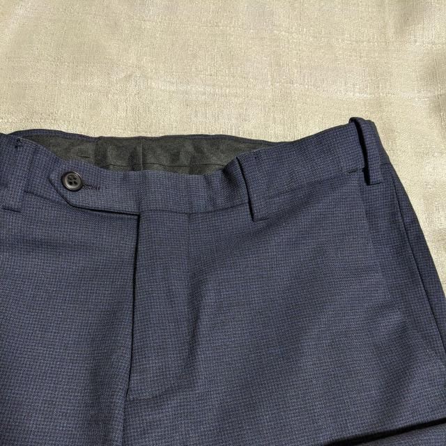 green label relaxing チェック スリム スラックス ウール パンツ ネイビー テーパード < ブランド green label relaxing チェック スリム スラックス ウール パンツ ネイビー テーパード < ブランドの