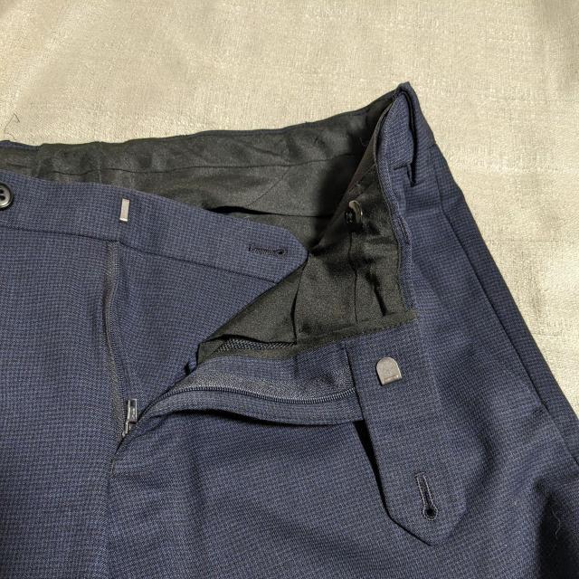 green label relaxing チェック スリム スラックス ウール パンツ ネイビー テーパード < ブランド green label relaxing チェック スリム スラックス ウール パンツ ネイビー テーパード < ブランドの