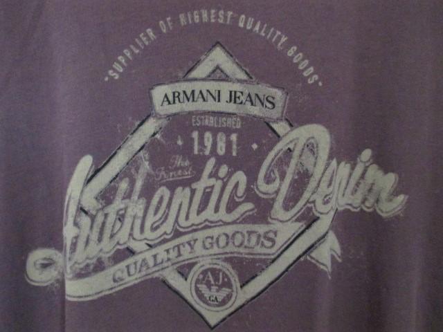 ☆ARMANI JEANS アルマーニ ジーンズ プリント Tシャツ/メンズ/M/ブラウン < ブランド ☆ARMANI JEANS アルマーニ ジーンズ プリント Tシャツ/メンズ/M/ブラウン < ブランドの