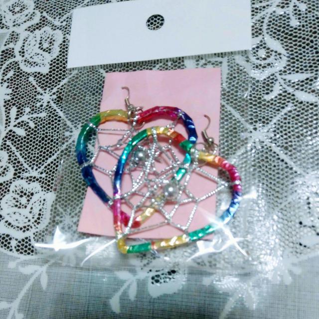 ☆ハンドメイド☆レインボー☆ドリームキャッチャー☆ピアス☆ < 女性アクセサリー/時計  ☆ハンドメイド☆レインボー☆ドリームキャッチャー☆ピアス☆  < 女性アクセサリー/時計の