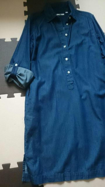 UNIQLO ユニクロ☆デニムシャツワンピース★インディゴ☆綿100%★ < ブランド  UNIQLO ユニクロ☆デニムシャツワンピース★インディゴ☆綿100%★ < ブランドの
