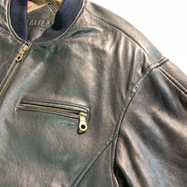 BARISAL 羊革 XLサイズ シングルライダース A-2 フライトジャケット 革ジャン レザー レザージャケット 本革 < 男性ファッション BARISAL 羊革 XLサイズ シングルライダース A-2 フライトジャケット 革ジャン レザー レザージャケット 本革 < 男性ファッションの