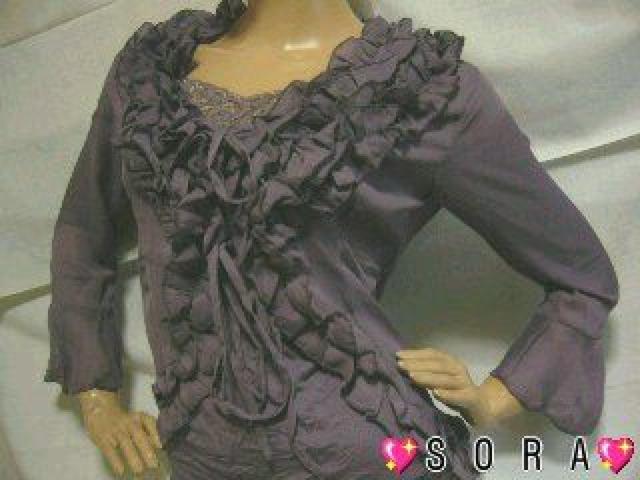 2点セット♪単品使いOK!ゴージャス フリルレースカーデ&キャミ パープル < 女性ファッション 2点セット♪単品使いOK!ゴージャス フリルレースカーデ&キャミ パープル < 女性ファッションの