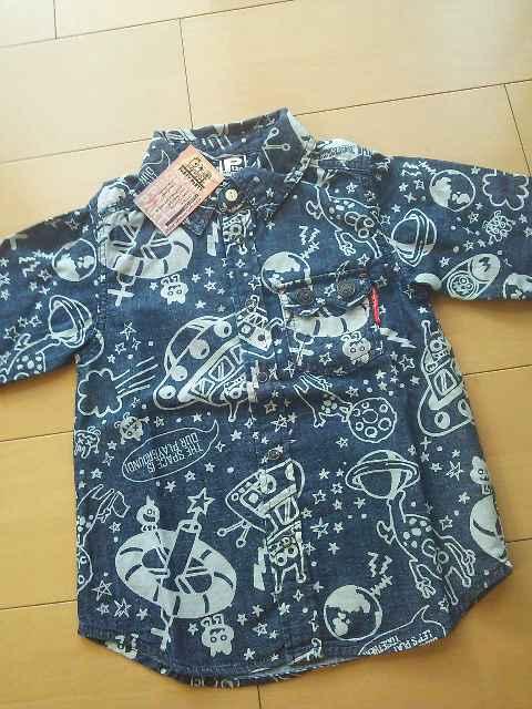 新品抜染総柄シャツ120青partyparty < ブランド 新品抜染総柄シャツ120青partyparty < ブランドの