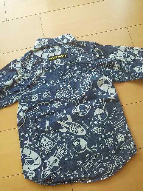 新品抜染総柄シャツ120青partyparty < ブランド 新品抜染総柄シャツ120青partyparty < ブランドの